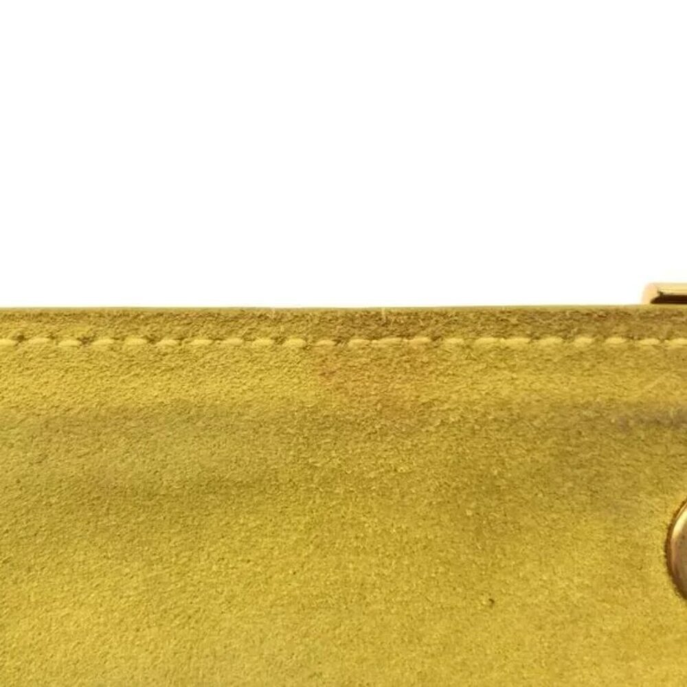 100% Authentic SAINT LAURENT PARIS Yellow Gold Leather Clutch Bag 500-11524 - Picture 10 of 12